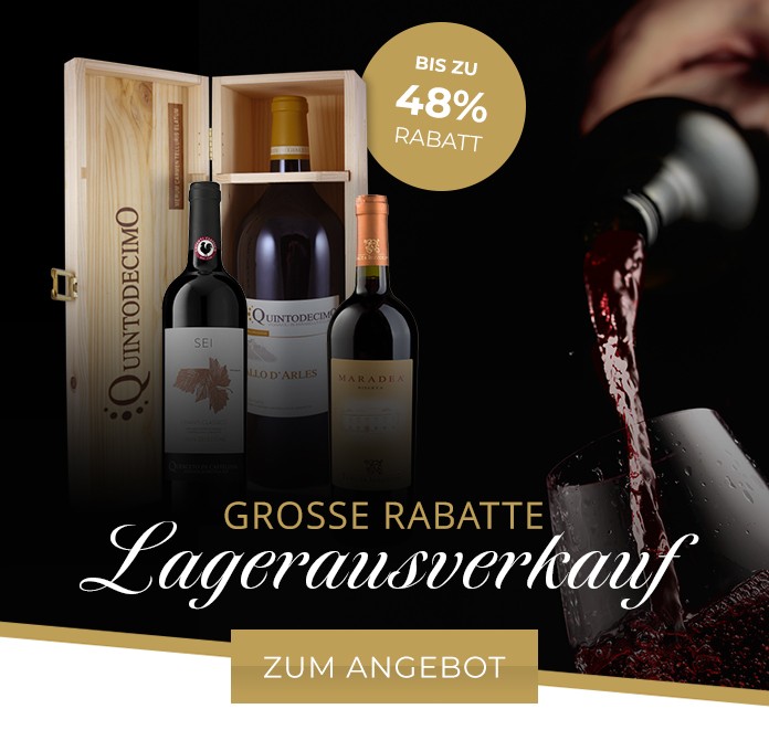 Lagerausverkauf, Lagerräumen, Restposten, grosse Rabatte, günstige Weine