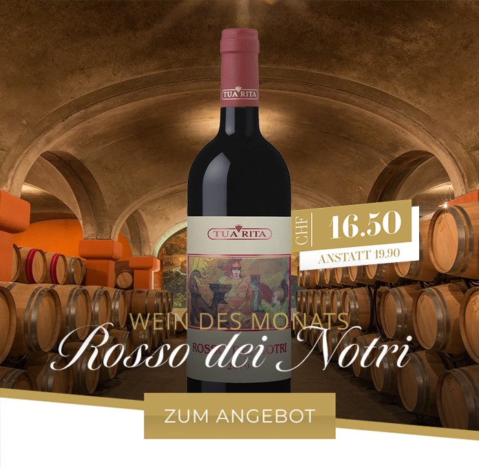 Wein des Monats, Rosso dei Notri, Tua Rita, Aktion, Promotion